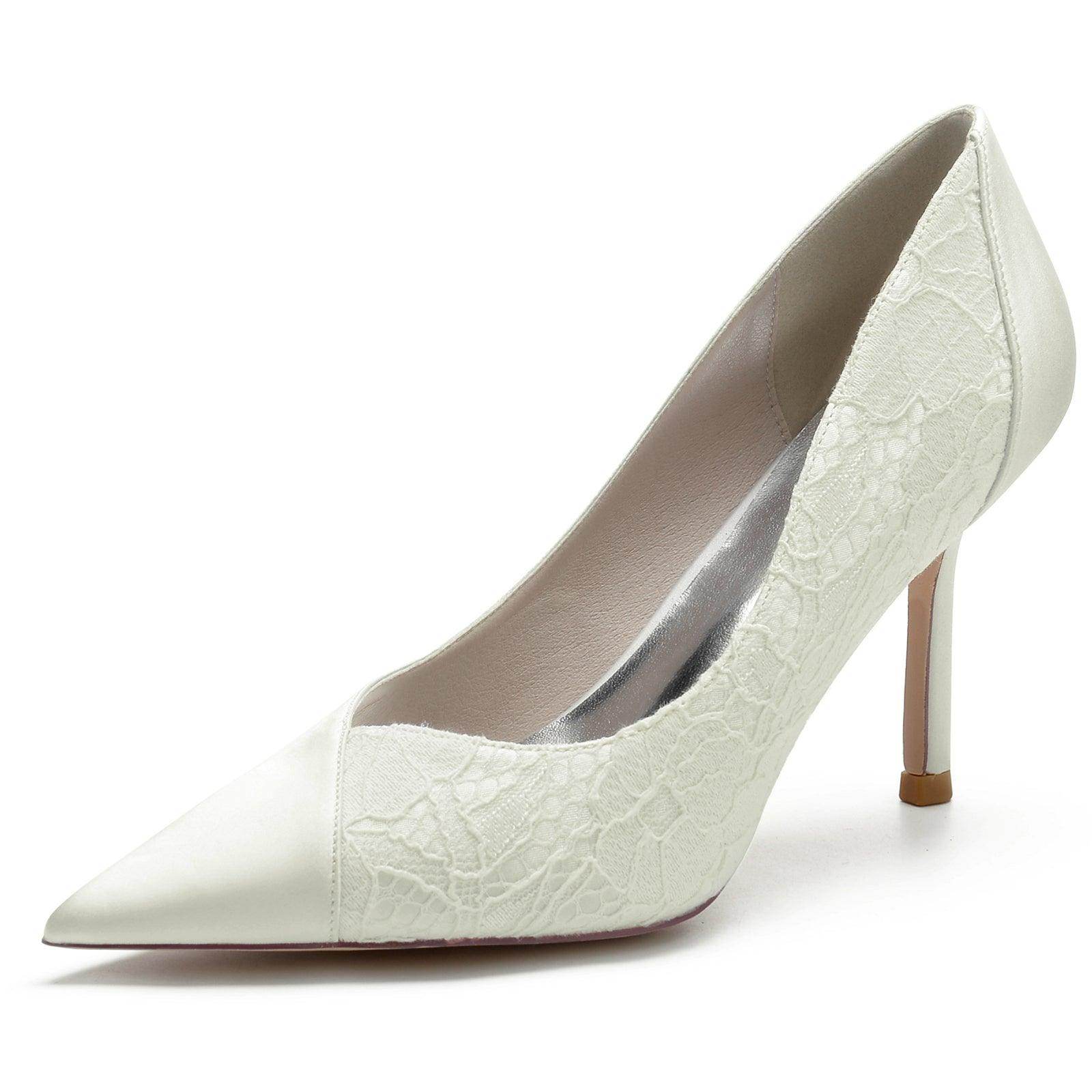 Stiletto Heel 8.5cm Silk-Like Lace Shoes CK0144 - COCOMELODY
